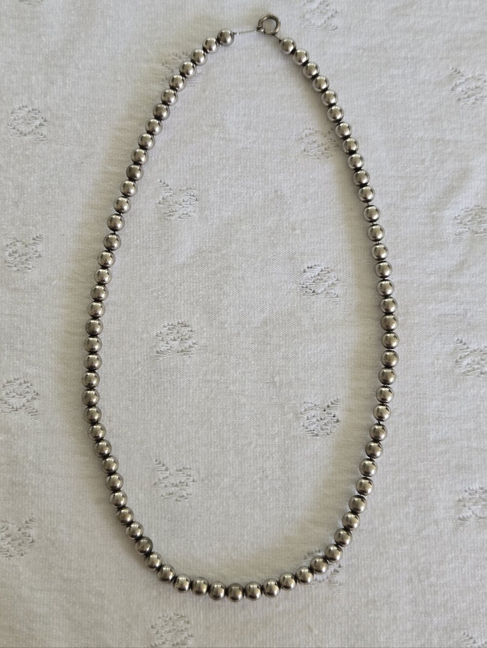 Vintage Simmons Sterling Silver Beaded Necklace 16"